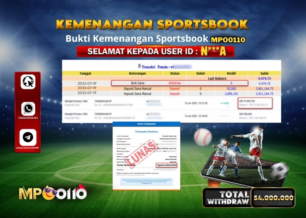 MPO0110 KEMENANGAN SPORTSBOOK Rp.54.000.000.,- LUNAS