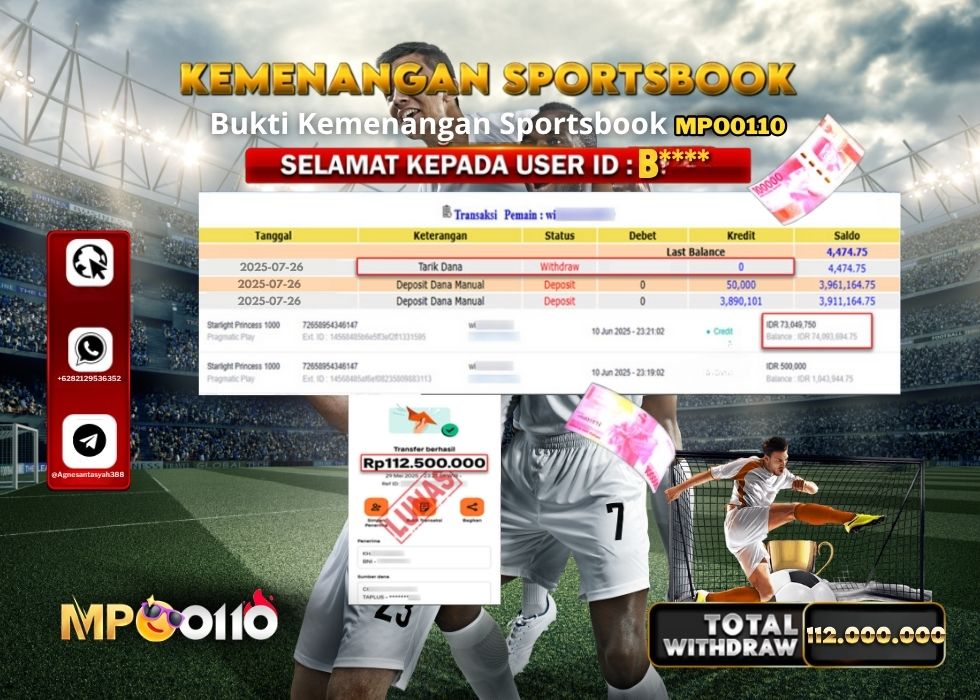 MPO0110 KEMENANGAN SPORTSBOOK Rp.112.000.000.,- LUNAS